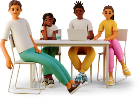 Imagem de um time de quatro pessoas